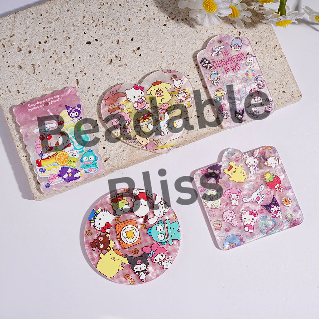 Adorable Character in Pink Series Acrylic Pendants, Random Mix