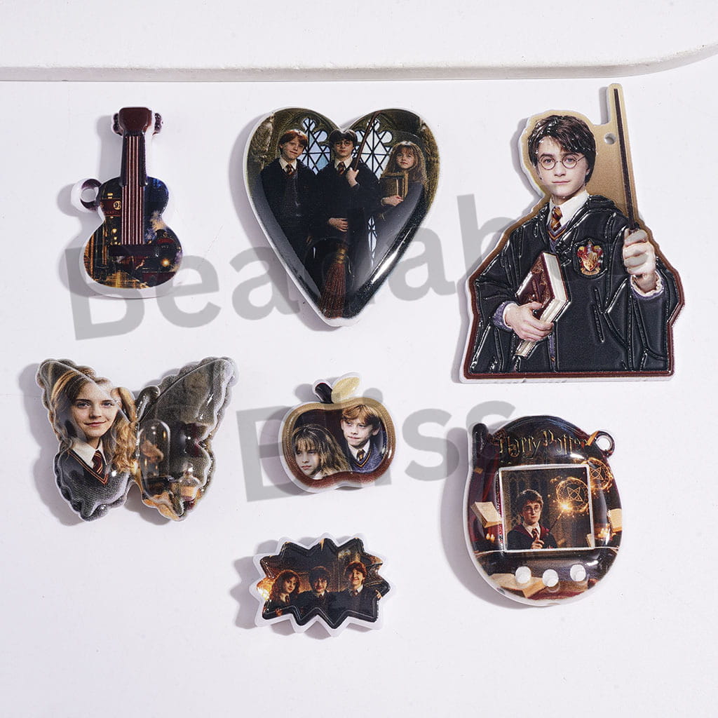 Acrylic Beads and Pens Wizard Boy Harry Characters, Random Mix