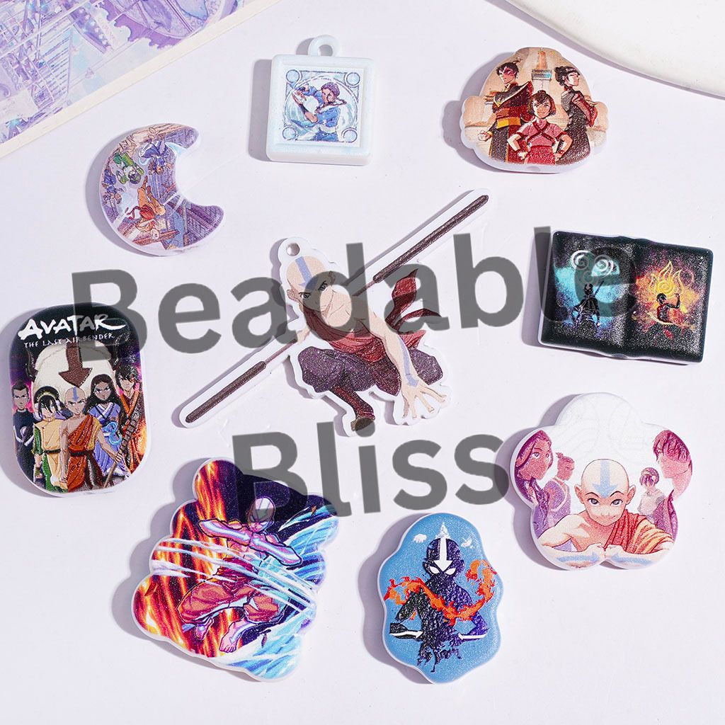 Acrylic Beads and Pendants Eastern Fantasy Theme Cartoon Characters, Random Mix