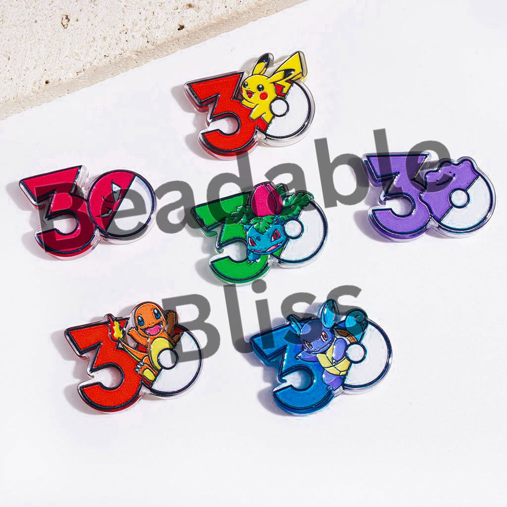 Acrylic Beads Small Monster Character in 30th Anniversary Celebration Series, Multi-Color, Random Mix