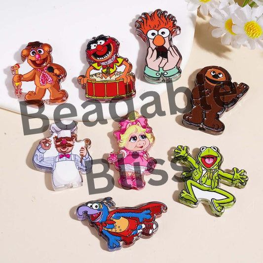 Frog Muppet Show Character Series Acrylic Beads, Random Mix