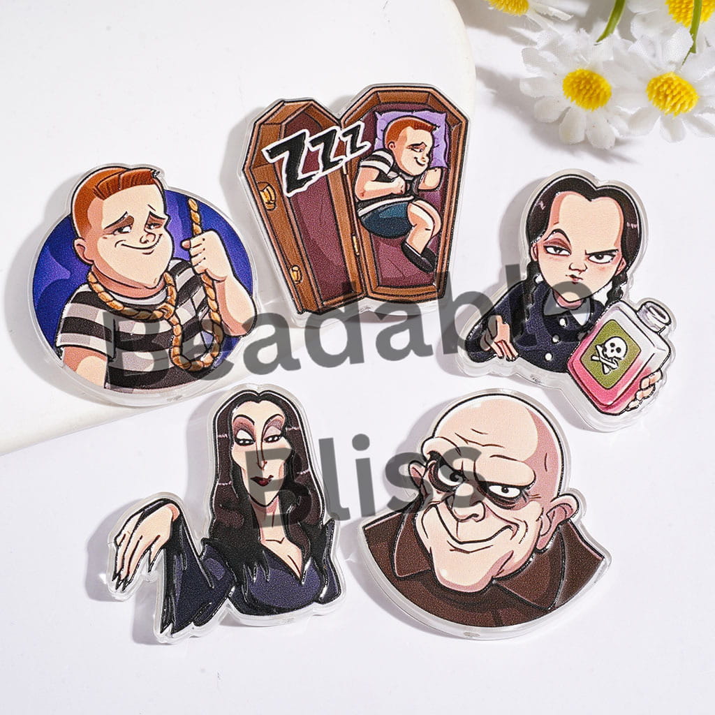 Family Member Character in Gothic Style Acrylic Beads, Random Mix