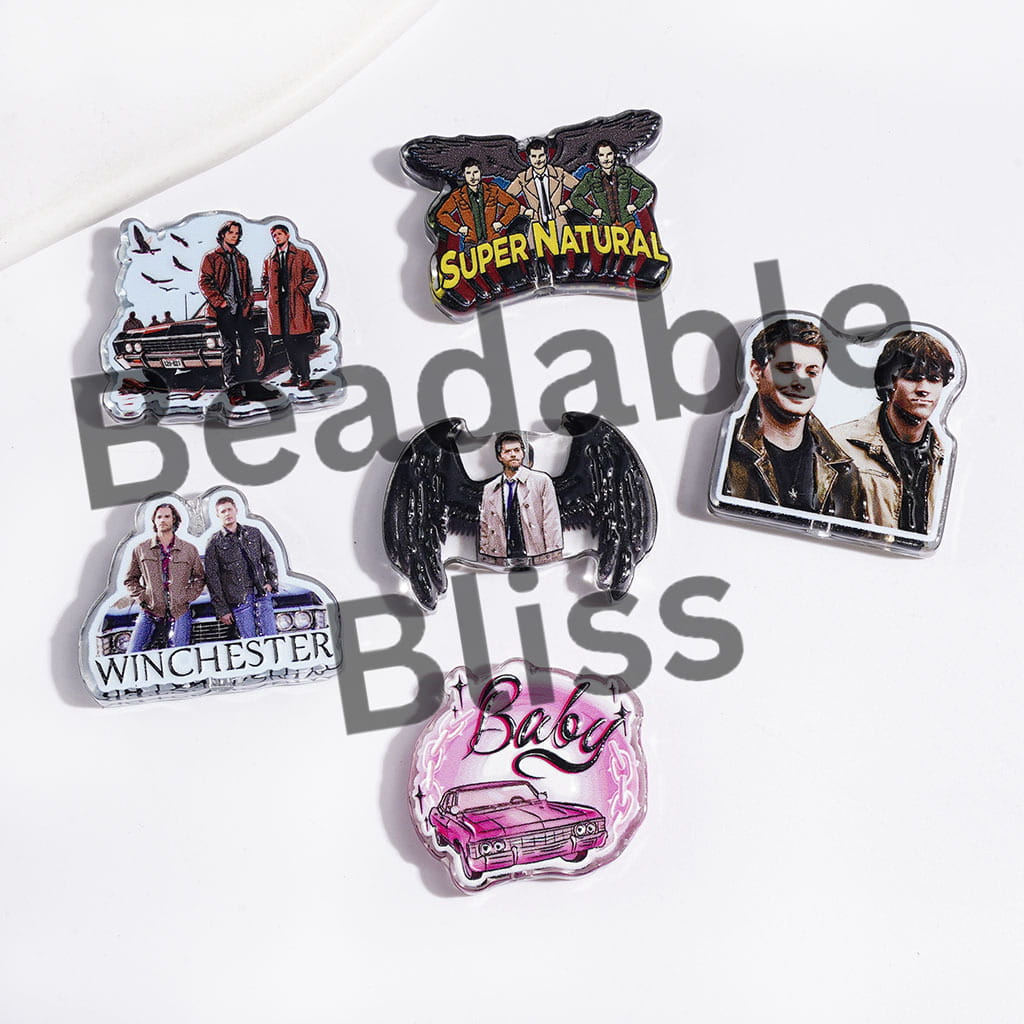 Acrylic Beads Devils and Evil Spirits Story American TV Series, Semi-Clear, Random Mix