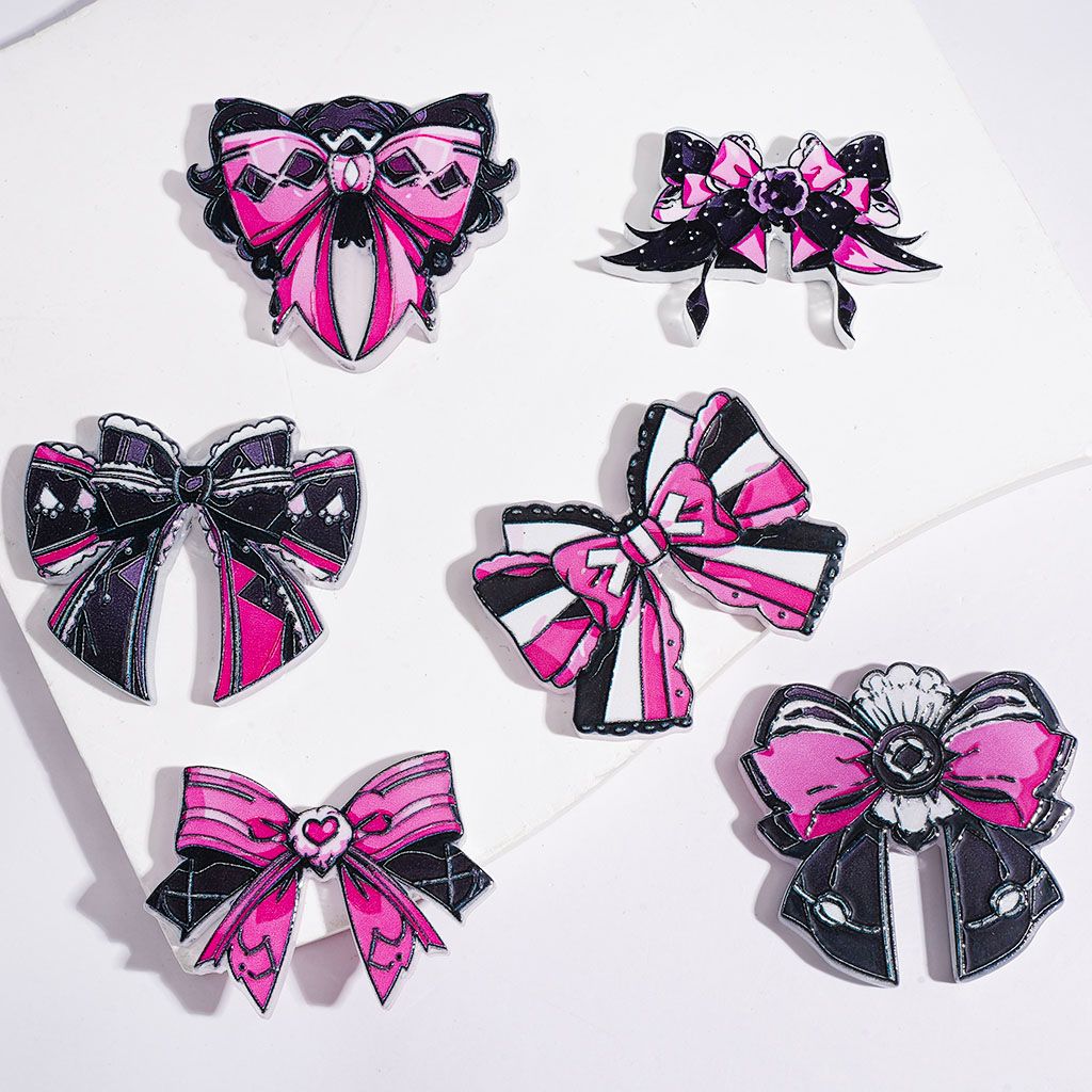 Acrylic Beads Diverse Designs Bowtie with Three Colors, Random Mix