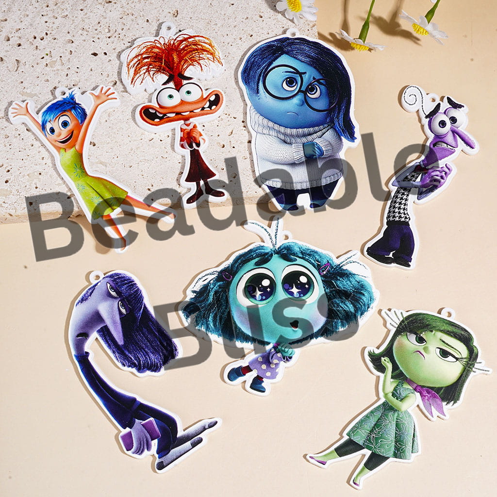 Acrylic Beads and Pendants Five Mental Emotions Character Series, Random Mix