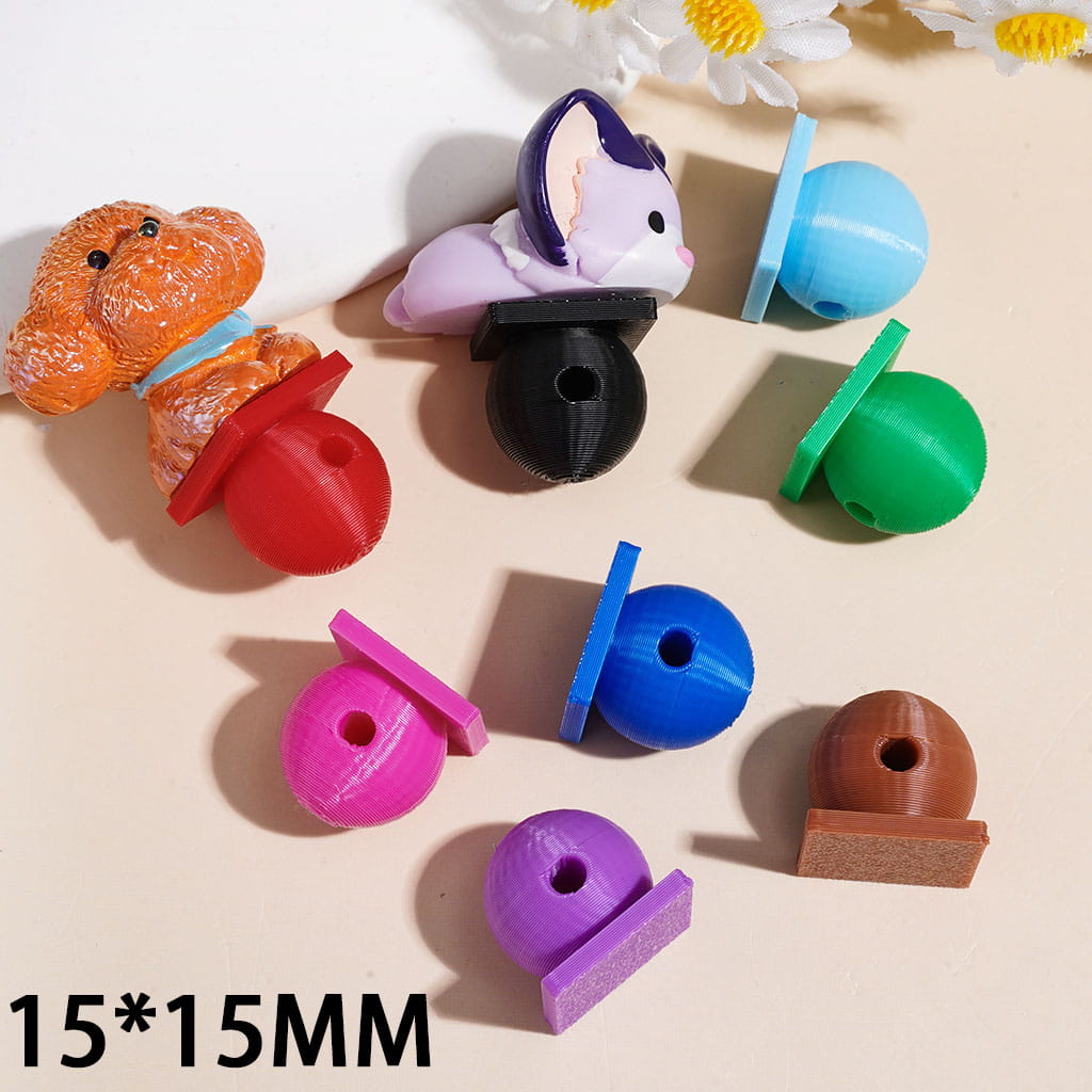 Acrylic Attachment with Flat Back for Beadable Pens, Horizontal Hole, 15*15MM Multi Colors Random Mix