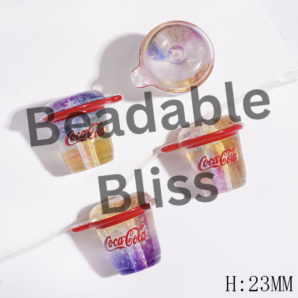 Acrylic Beads and Pendants with Soft Soda Cup, Height 23MM Multi-Color Random Mix
