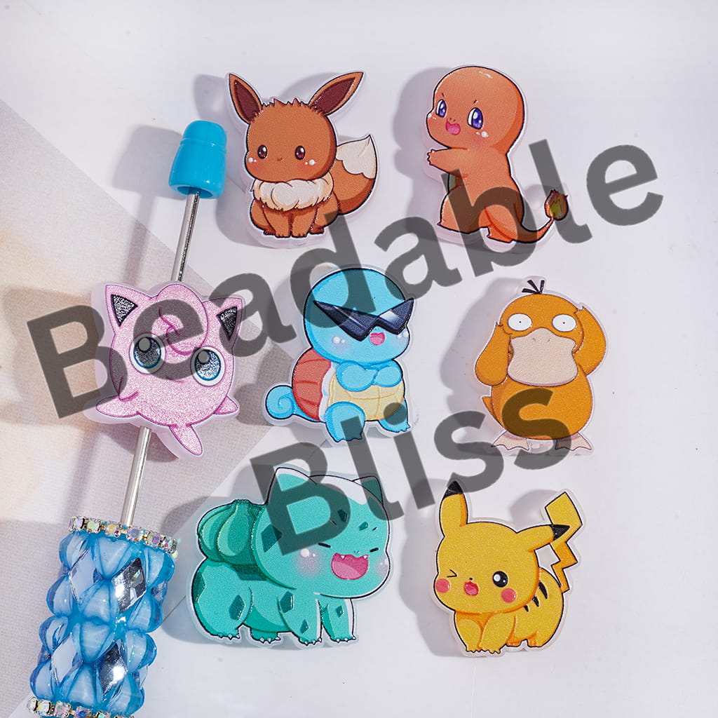 Acrylic Beads Small Monster Series, Translucent, Random Mix