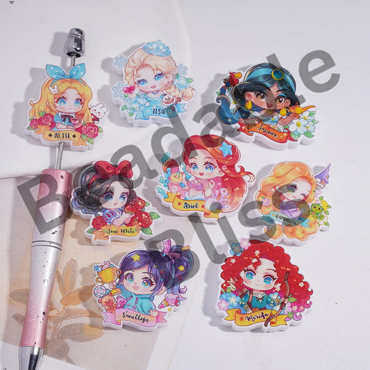 Acrylic Beads Cute Style Classic Princess Series, Random Mix