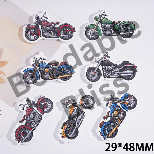 Acrylic Pendants Motorcycle Series, 29*48MM, Random Mix