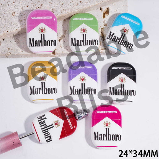 Acrylic Beads Cigarette Case, 24*34MM, Random Mix