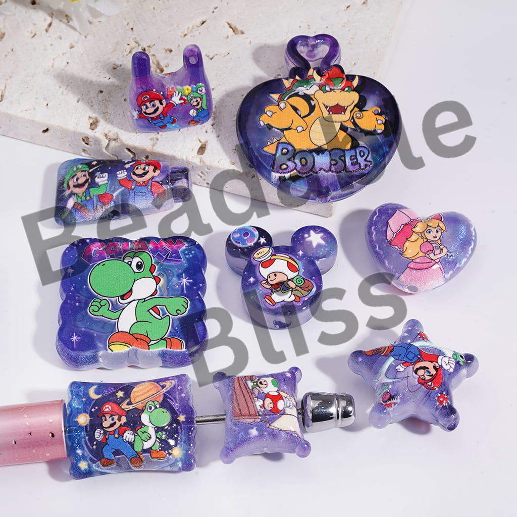 Acrylic Beads Pendant with Plumber Character Series, Random Mix