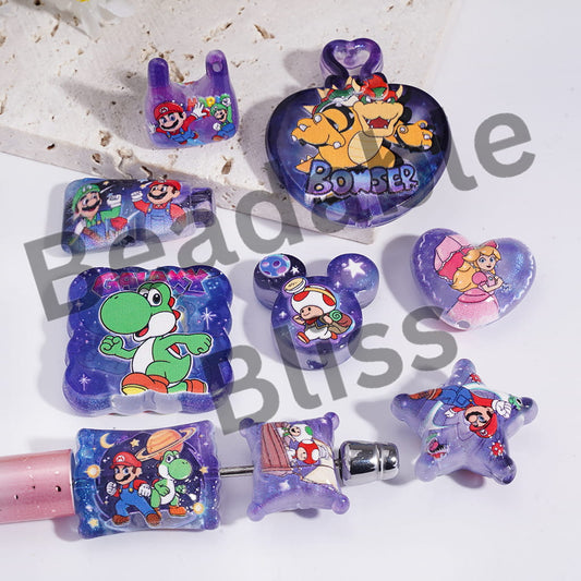Acrylic Beads Pendant with Plumber Character Series, Random Mix