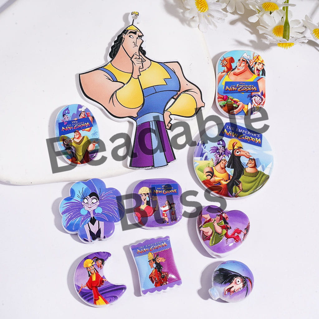 Acrylic Beads and Pendants Emperor's Transformation Characters, Random Mix