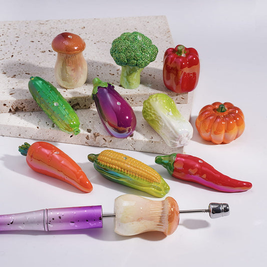 Acrylic Beads UV Coating Vegetable Theme, Random Mix