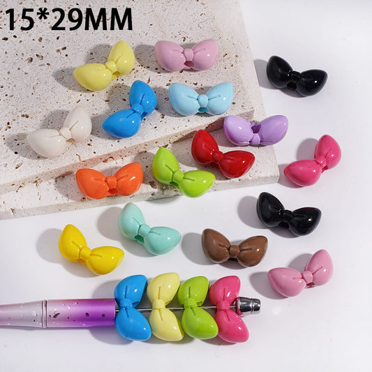 Acrylic Bowtie Beads in Various Color, 15*29MM, Random Mix