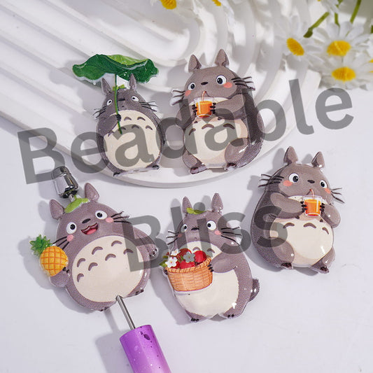 Acrylic Beads Cute Chinchilla Character in Various Style, Random Mix