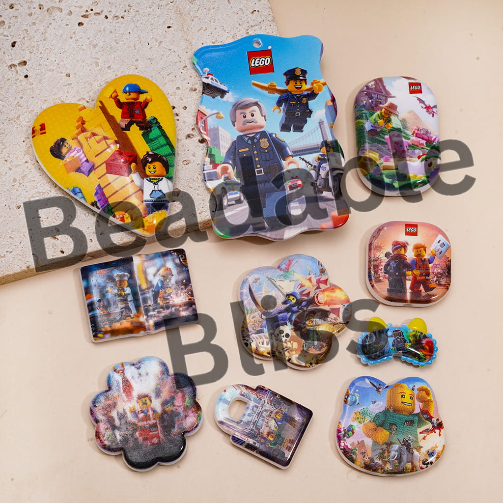 Acrylic Beads Pendants Building Block Bricks Series, Random Mix