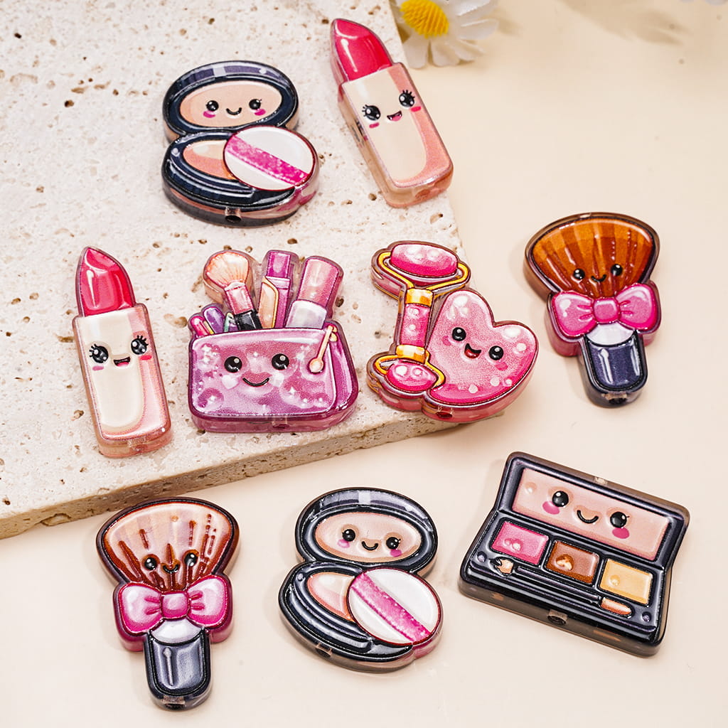 Acrylic Beads Cute Cosmetics Series, Random Mix