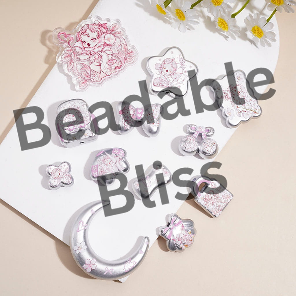 Beautiful Baby Girl Doll Pink Theme Acrylic Beads Pendants, Various Shapes, Random Mix