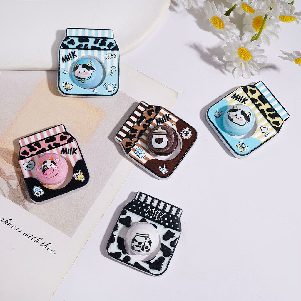 Acrylic Beads with Dairy Cattle Prints, Milk Box Frame & Round Beads Set Collection, Random Mix (Please Read Description)