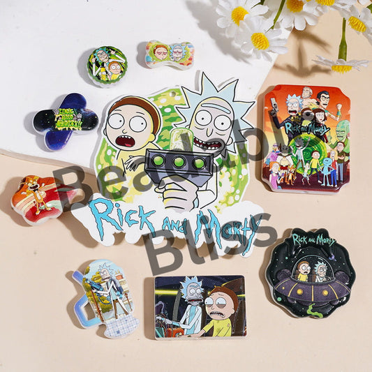 Crazy Scientist and Kind Boy Cartoon Character Acrylic Beads and Pendants, Random Mix