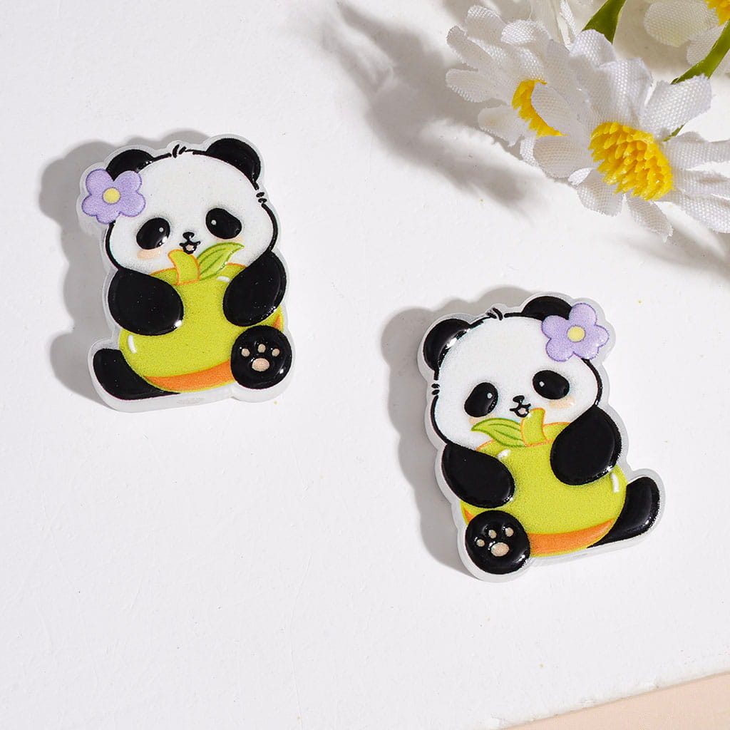 Acrylic Beads with Panda Series in Diverse Style, Semi-Clear