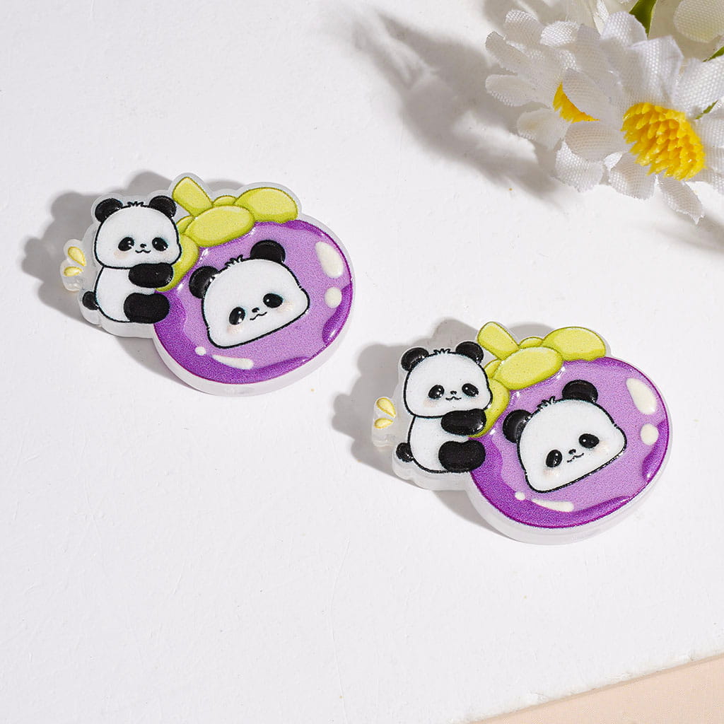 Acrylic Beads with Panda Series in Diverse Style, Semi-Clear