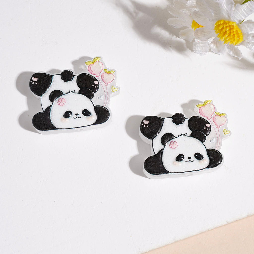 Acrylic Beads with Panda Series in Diverse Style, Semi-Clear