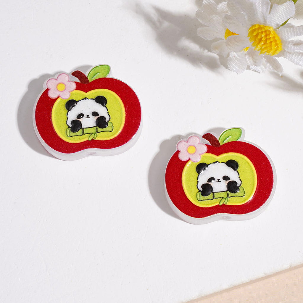 Acrylic Beads with Panda Series in Diverse Style, Semi-Clear