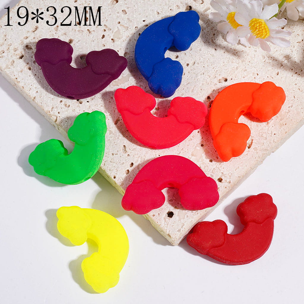 Acrylic Beads with Rainbow Cloud, 19*32MM Neon Colors Random Mix