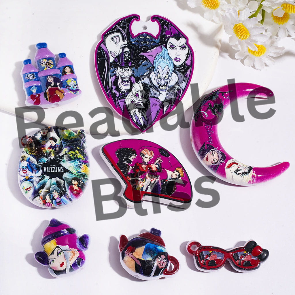 Classic Animation Villain Character Series Acrylic Beads and Pendants, Random Mix