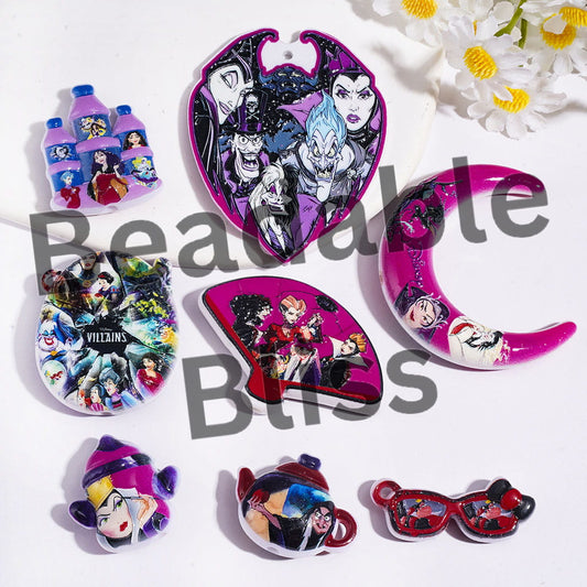 Classic Animation Villain Character Series Acrylic Beads and Pendants, Random Mix