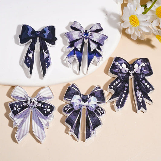 Bowtie Acrylic Beads in Blue Black Series, Random Mix