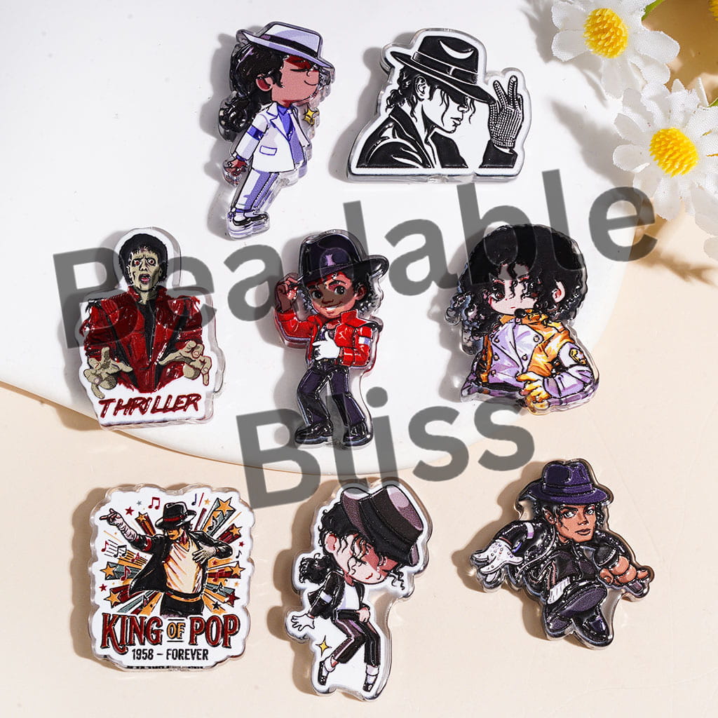 Various Style American Singer Acrylic Beads, Random Mix