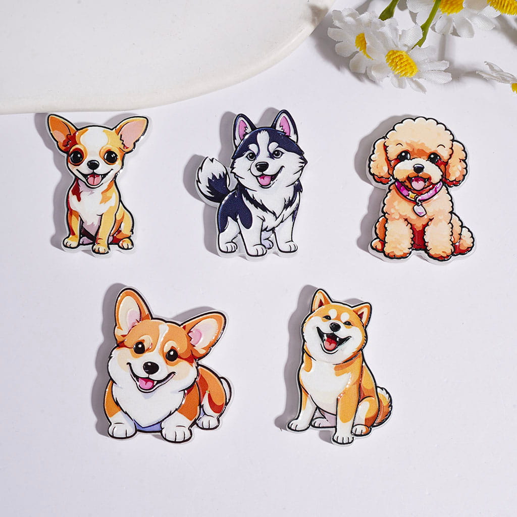 Acrylic Beads with Diverse Kinds Dog, Random Mix