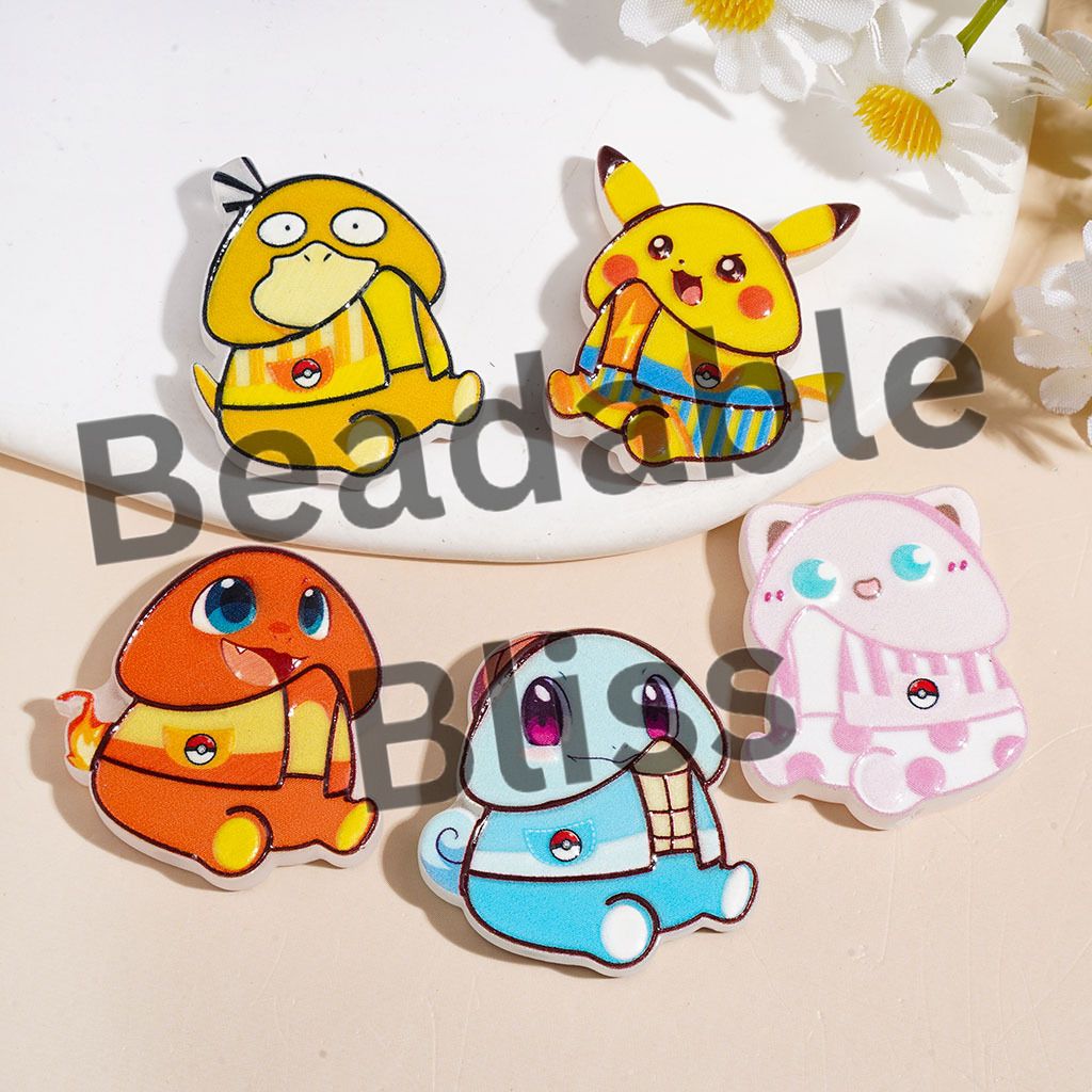 Man Exclusive Theme Small Character Series Acrylic Beads, Random Mix