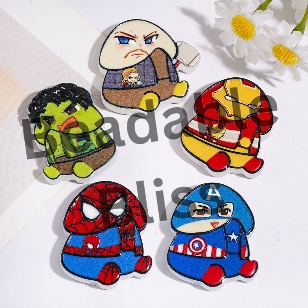 Acrylic Beads Strong Hero Character Series in Man Exclusive Theme, Random Mix