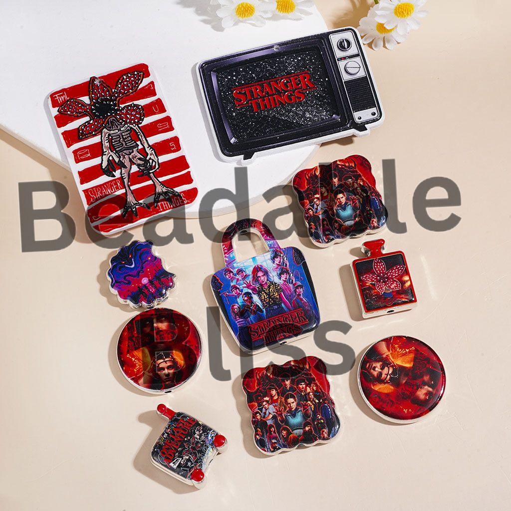 Acrylic Beads and Pendants Strange World Character Series in Horror Style, Random Mix