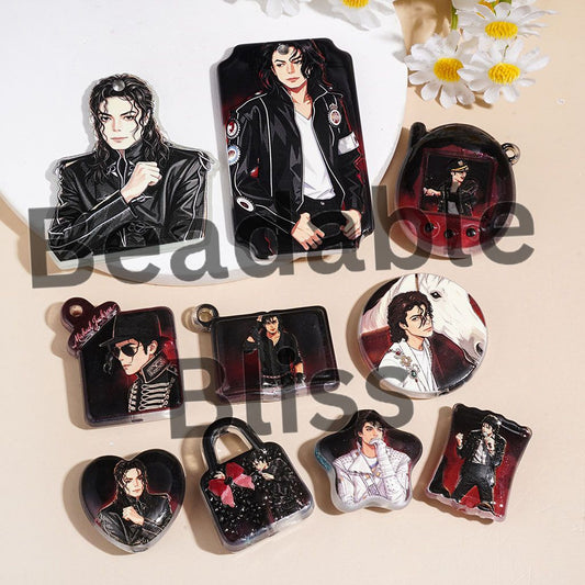 Attractive USA American Singer Character Acrylic Beads and Pendants, Random Mix
