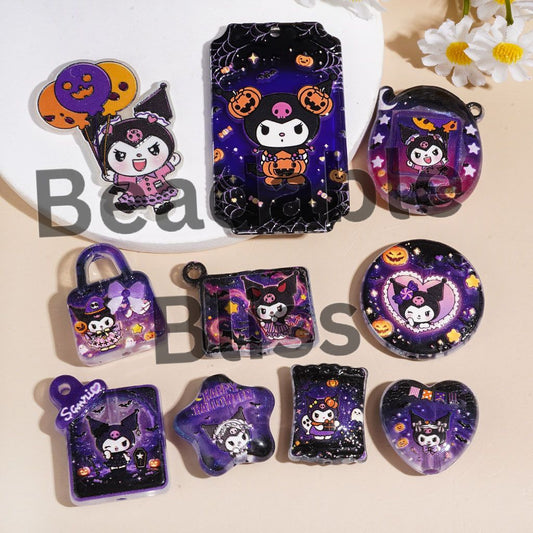 Acrylic Beads and Pendants Evil Girl Character, Halloween Theme, Random Mix