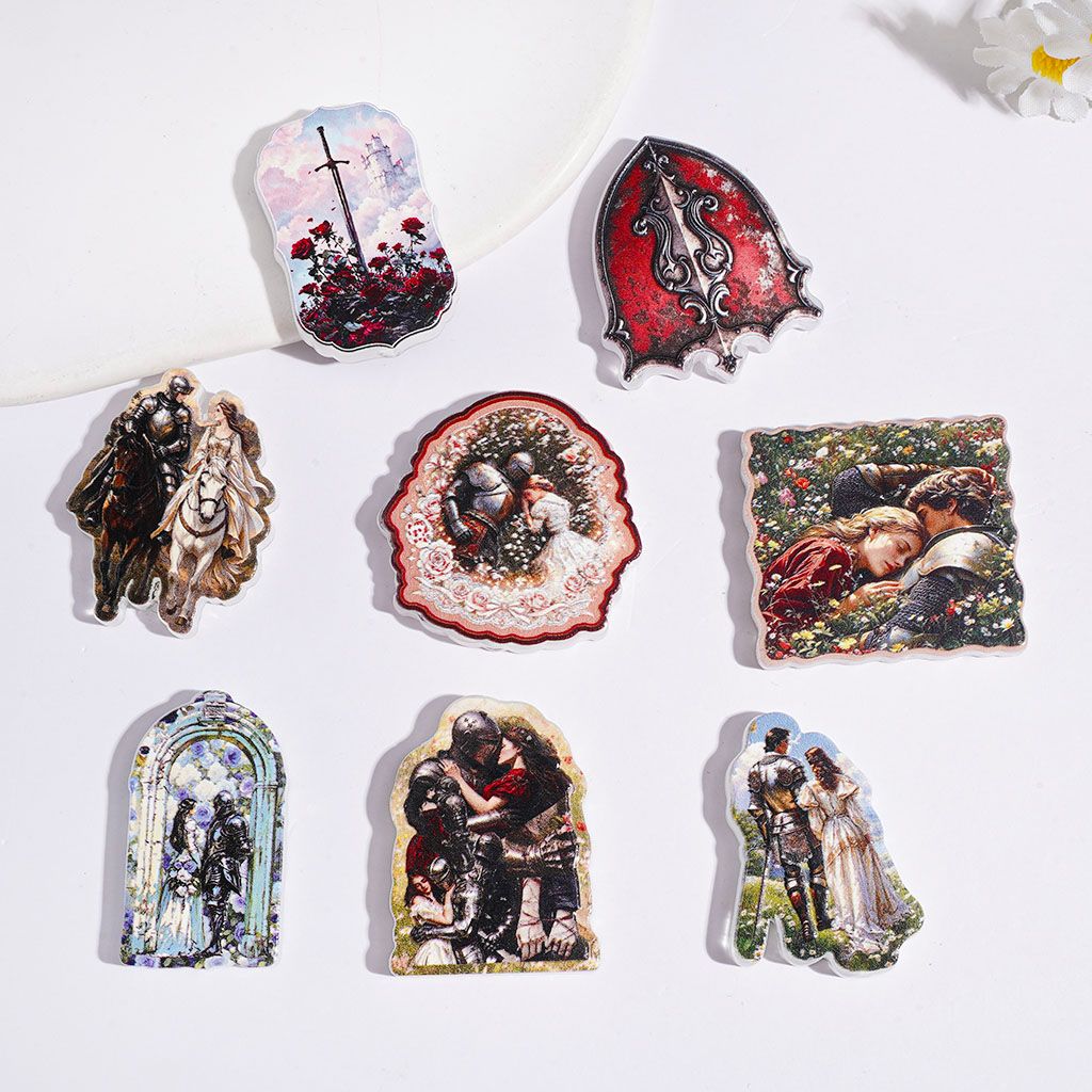 Princess Knight and Flower Series Acrylic Beads, Random Mix