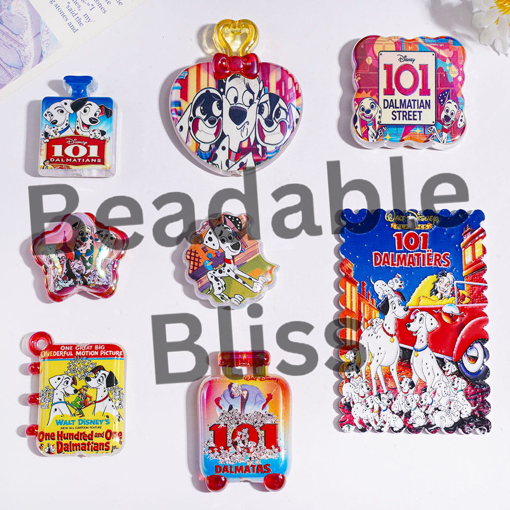 UV-Coated Acrylic Beads and Pendants Loyal Dalmatians Dog Character Series, Random Mix