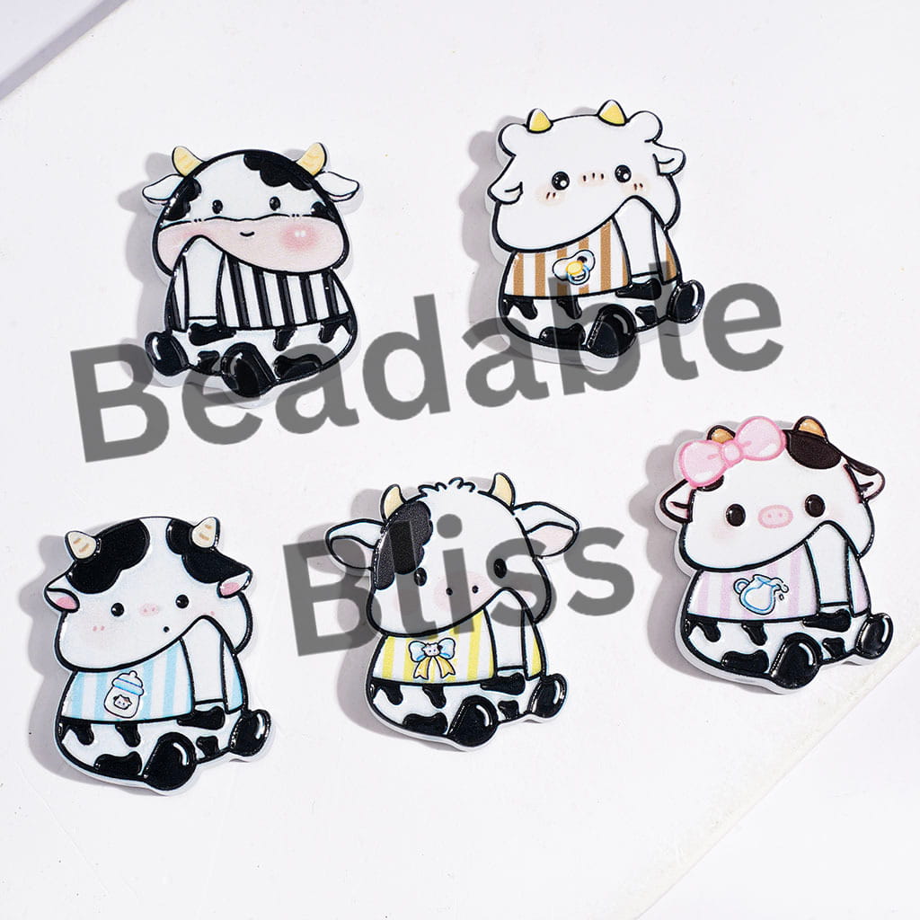 Cow Series in Man Exclusive Theme Acrylic Beads, Random Mix
