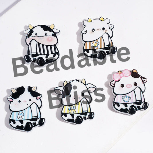 Dairy Cattle Cow Series in Man Exclusive Theme Acrylic Beads, Random Mix