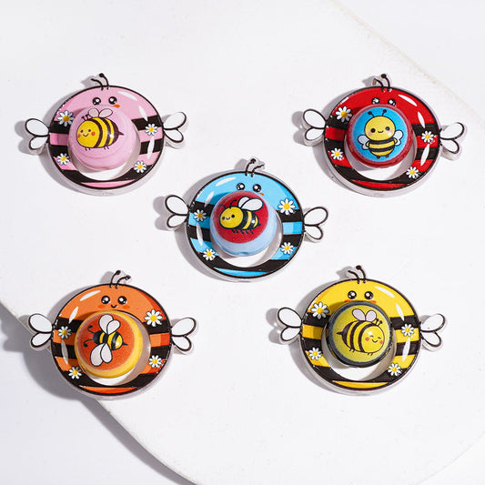 Bee Series Collection Set Acrylic Beads, Hollowed Round Shaped Frame and Round Beads, Multi-Color Random Mix (Please Read the Description)