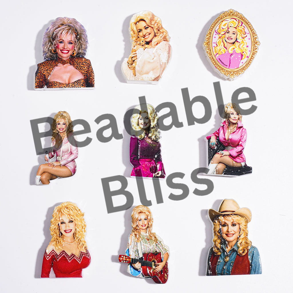 Acrylic Beads American Country Golden Haired Songstress in Various Style, Random Mix
