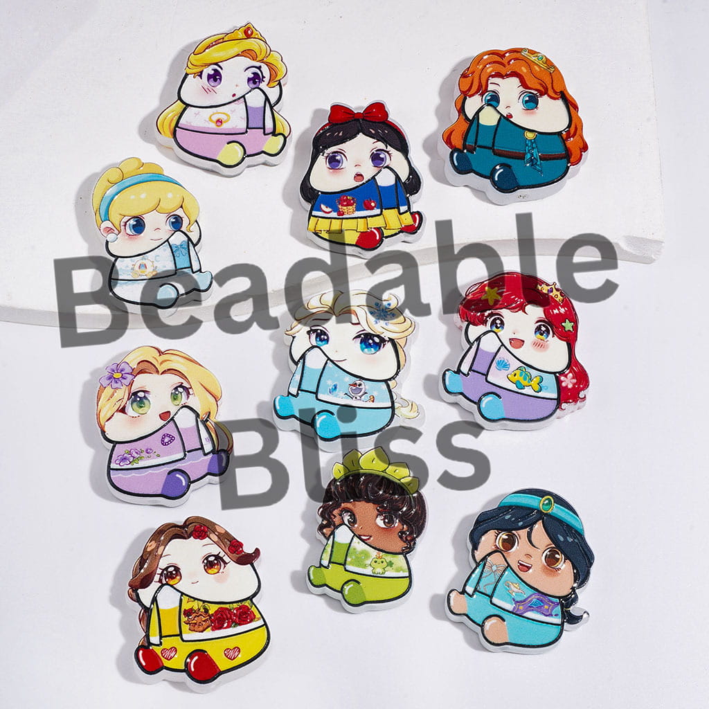 Classic Pretty Princess Character Series in Man Exclusive Theme Acrylic Beads, Random Mix