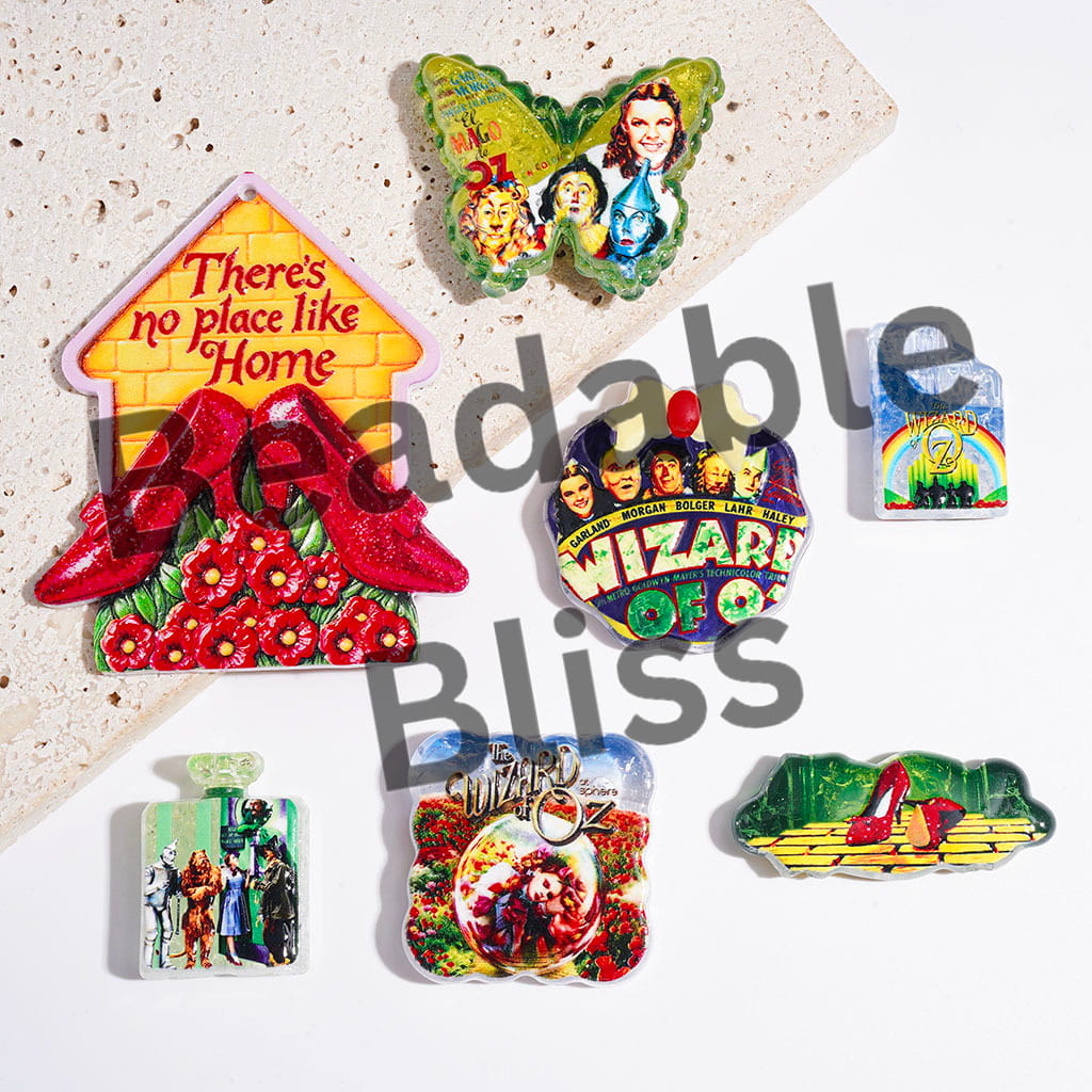 Acrylic Crackle Beads and Pendants Fantasy Adventure Fairy Tale Series, Random Mix