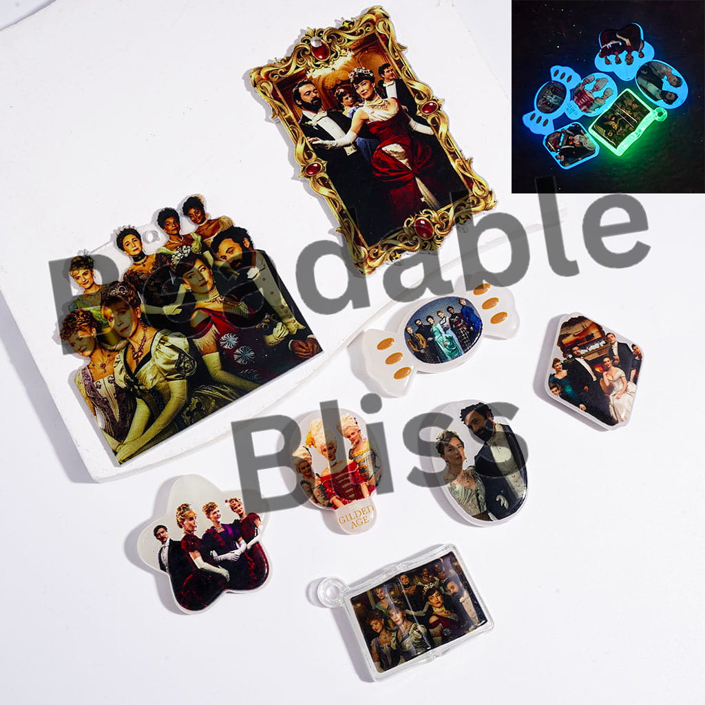 Acrylic Beads and Pendants Luminous American Drama Wealth Growth Age, Random Mix